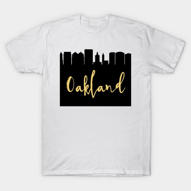 OAKLAND CALIFORNIA DESIGNER SILHOUETTE SKYLINE ART T-Shirt by deificusArt